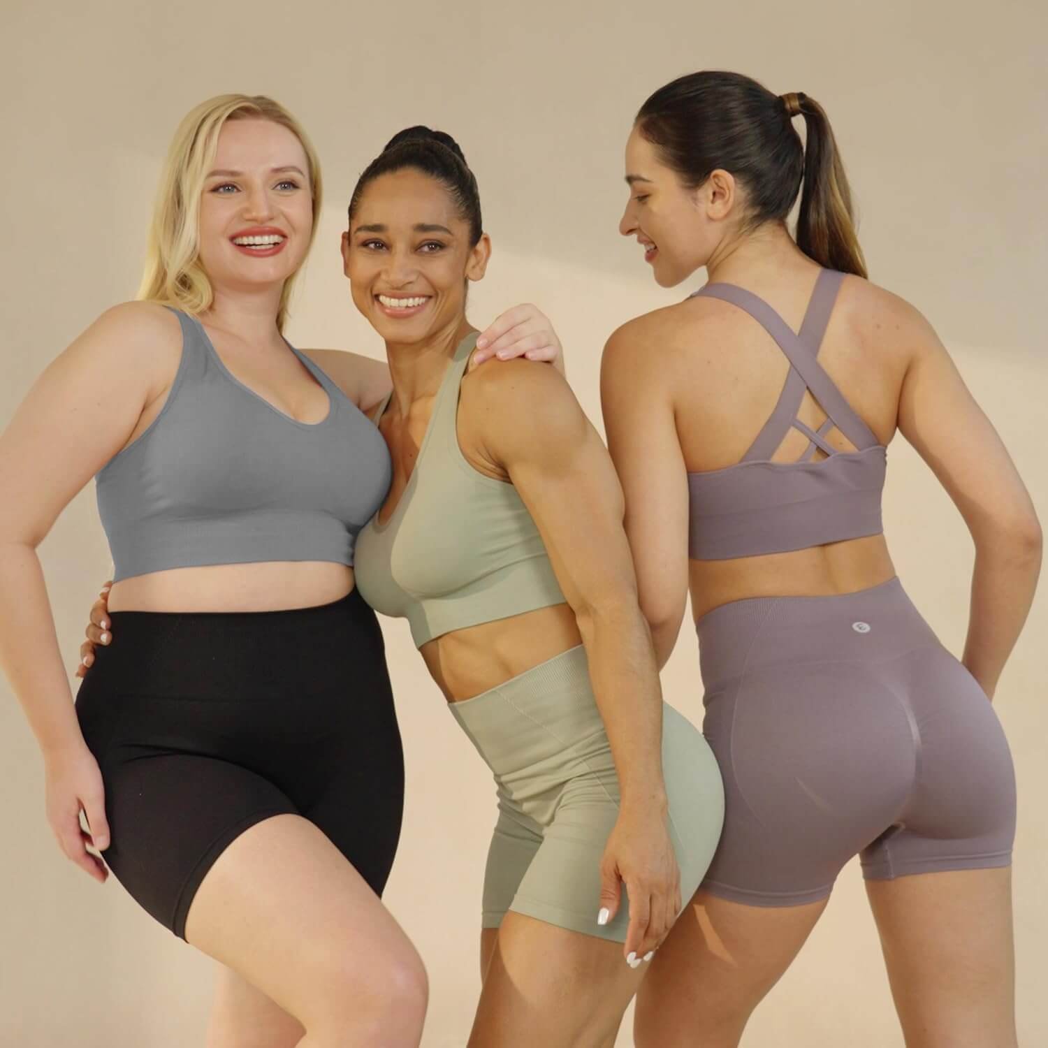 Women's Criss Cross Strappy Sports Bra - Padded Medium Support / Seamless Yoga Bra - Image 2