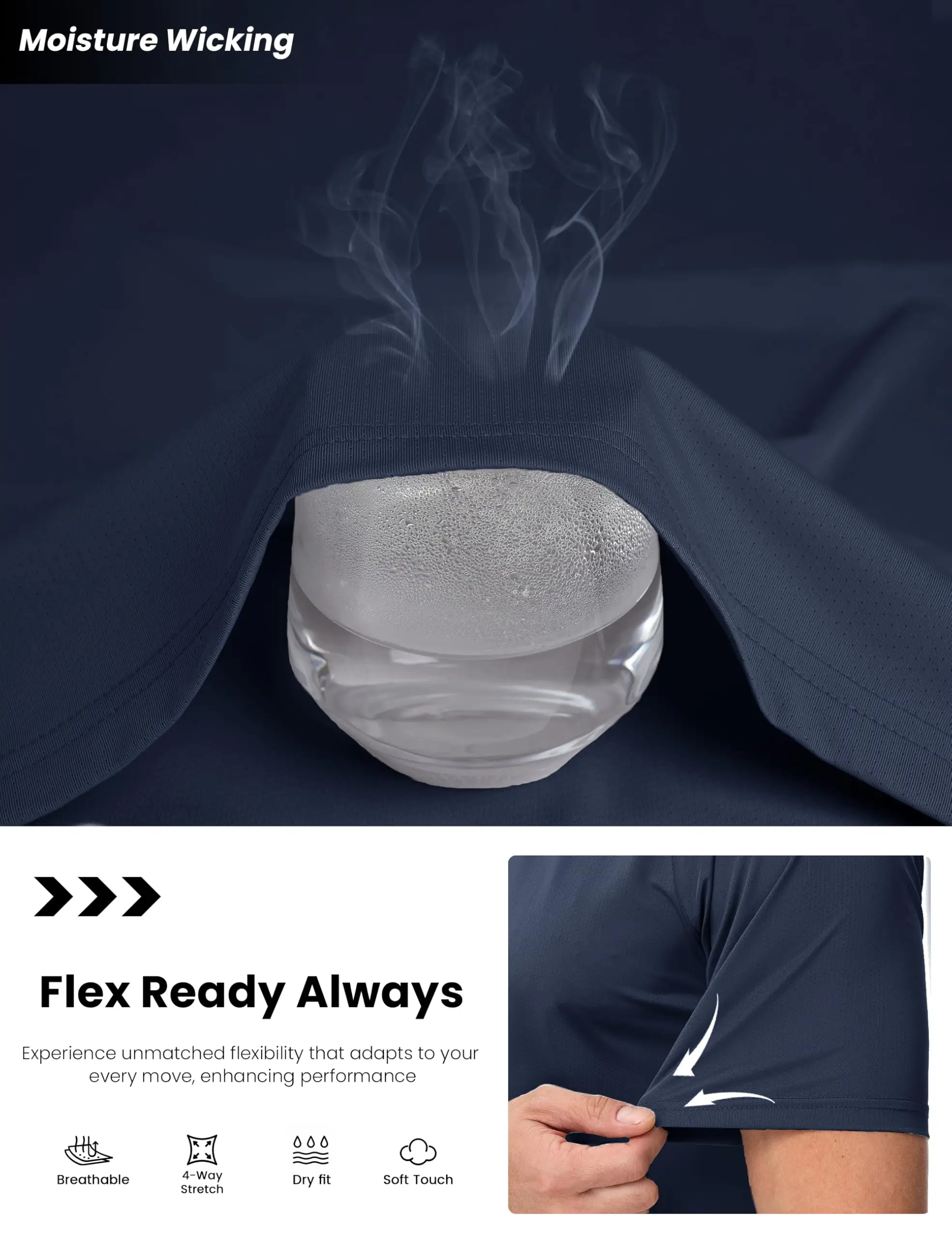 Men's Athletic Mesh Running Top - Reflective / Moisture-Wicking / 4-Way Stretch - Image 2