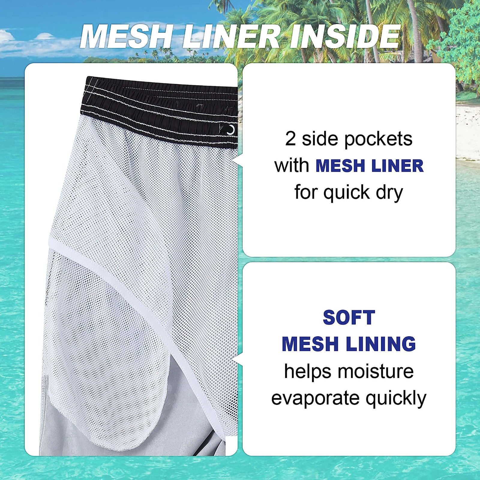 Men's American Flag Swim Trunks - Quick-Dry Beach Shorts with Mesh Liner & Pockets - Image 4