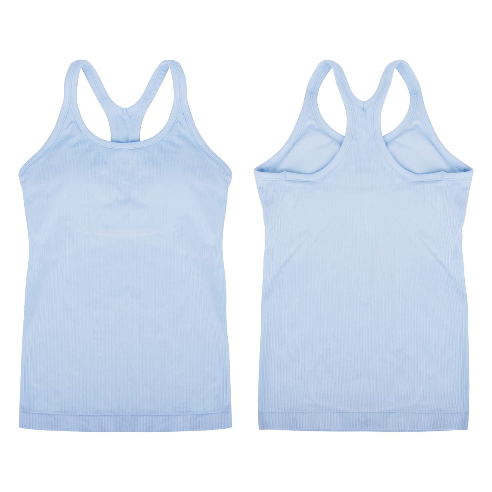 Women's Padded Racerback Tank - Ribbed Seamless / Built-in Bra - Image 4