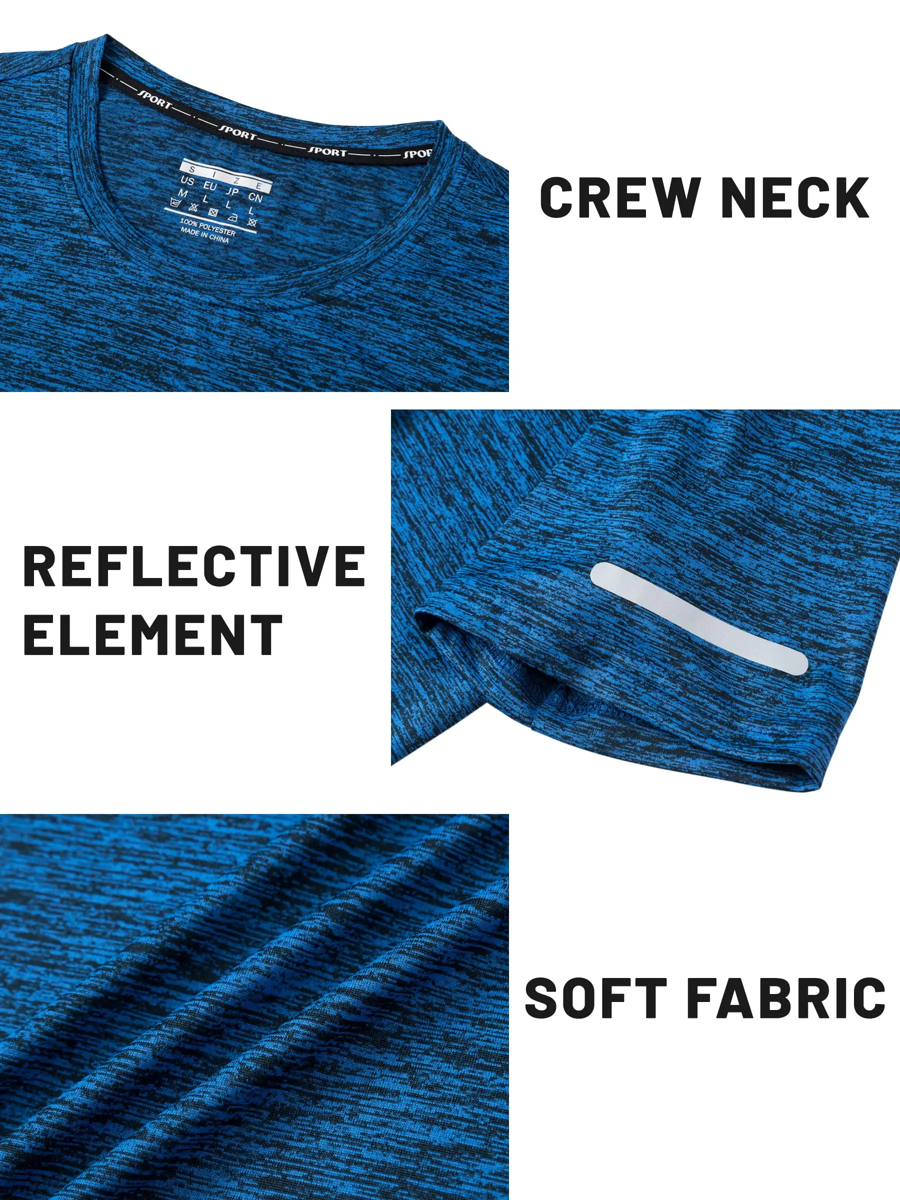 Men's Cationic Running T-Shirt - Reflective / Moisture-Wicking / Quick-Dry - Image 3