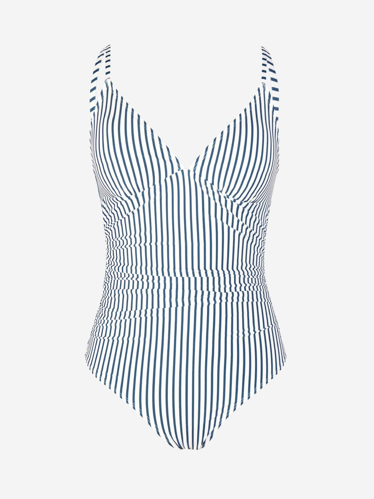 Women's V-Neck Tummy Control One-Piece Swimsuit - Green / Slimming & Flattering - Image 5