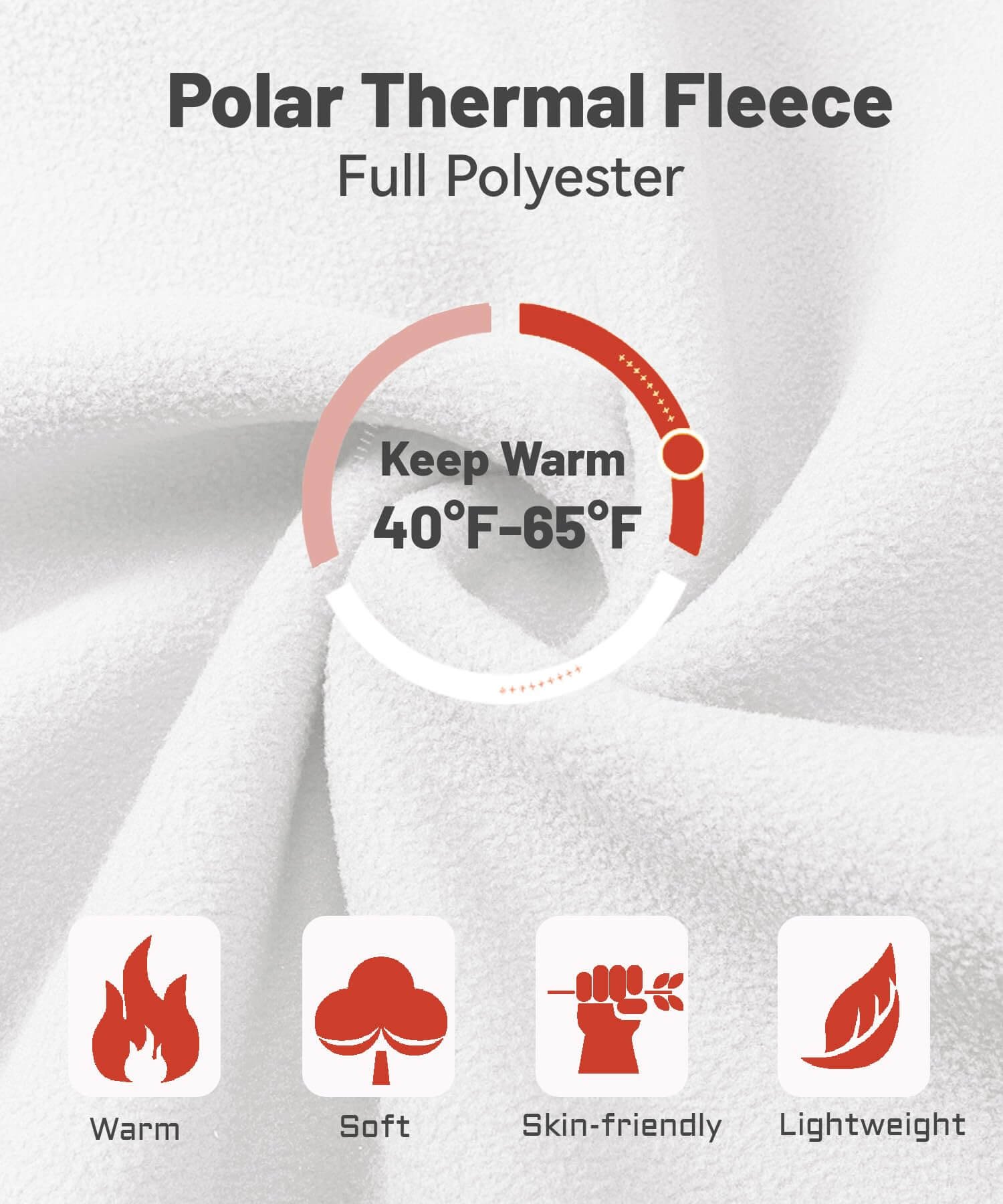 Women's Polar Fleece Zip-Up Jacket - Lightweight Soft Long Sleeve Coat with Pockets / Off-White - Image 4