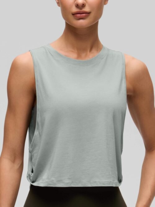 cotton yoga crop top front view
