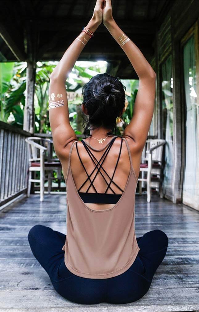 modal yoga tank top manufacturer soft breathable open back