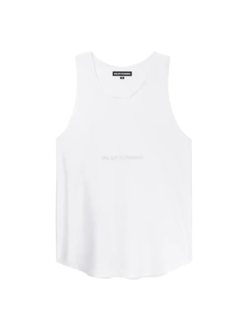 Custom Men Laser-Cut Perforated Marathon Running Singlet 125 GSM Front View Flat Lay