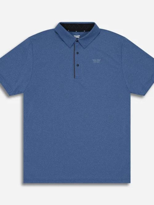 Custom Men 4-Way Stretch Performance Jersey Golf Polo Shirt Front Flat Lay