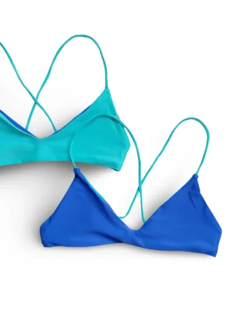 Custom Women Cross Back Athletic Bikini Set 85 15 Poly Spandex 190 GSM Front Flat Lay