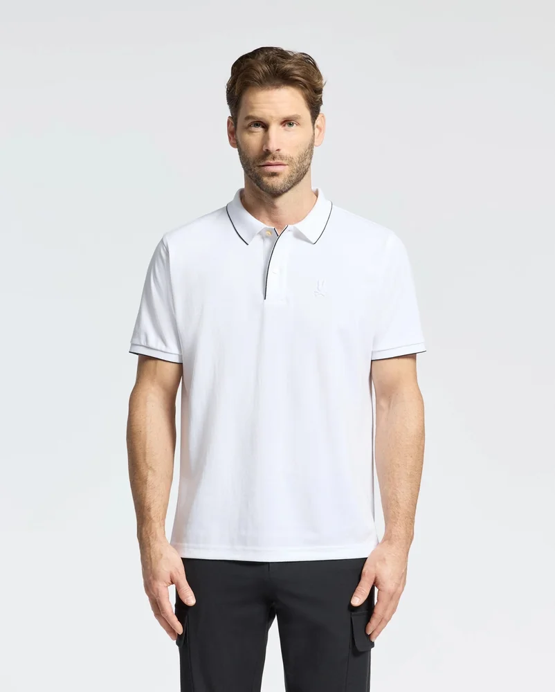 Self-Fabric Anti-Roll Structured Collar with Contrast 4-Button Feminine Placket