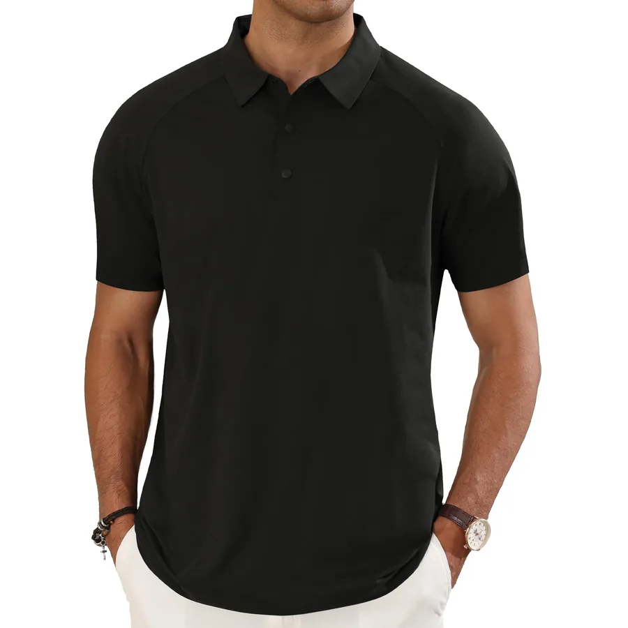 Men's Seamless Air-Knit Performance Polo (Body-Mapping Breathable Mesh) Detail 1