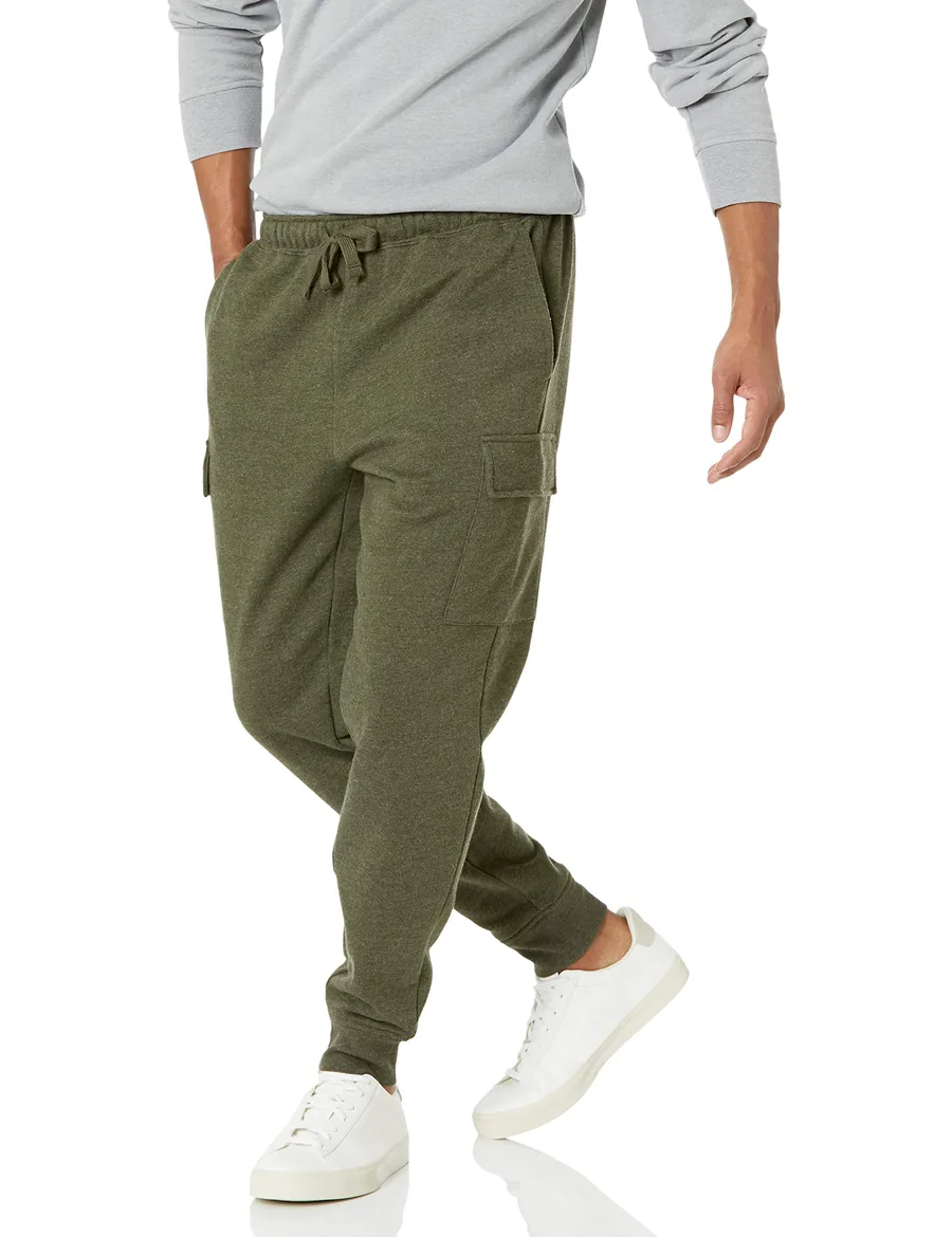 Men's Heavyweight 400 GSM Fleece Relaxed Jogger Sweatpants (Deep Concealed Zip Pockets) Detail 1