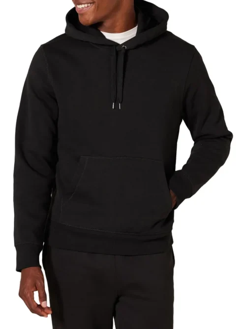 Amazon Men 450 GSM Heavyweight Fleece Oversized Streetwear Hoodie flat lay on pure white background