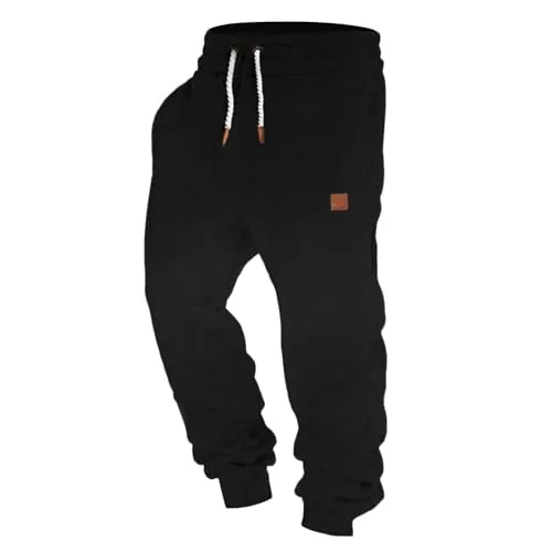 Men's heavyweight 400 GSM fleece relaxed jogger sweatpants on white background flat lay