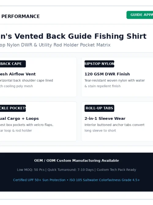 Amazon Men's classic vented back long sleeve button-down guide fishing shirt flat lay white background