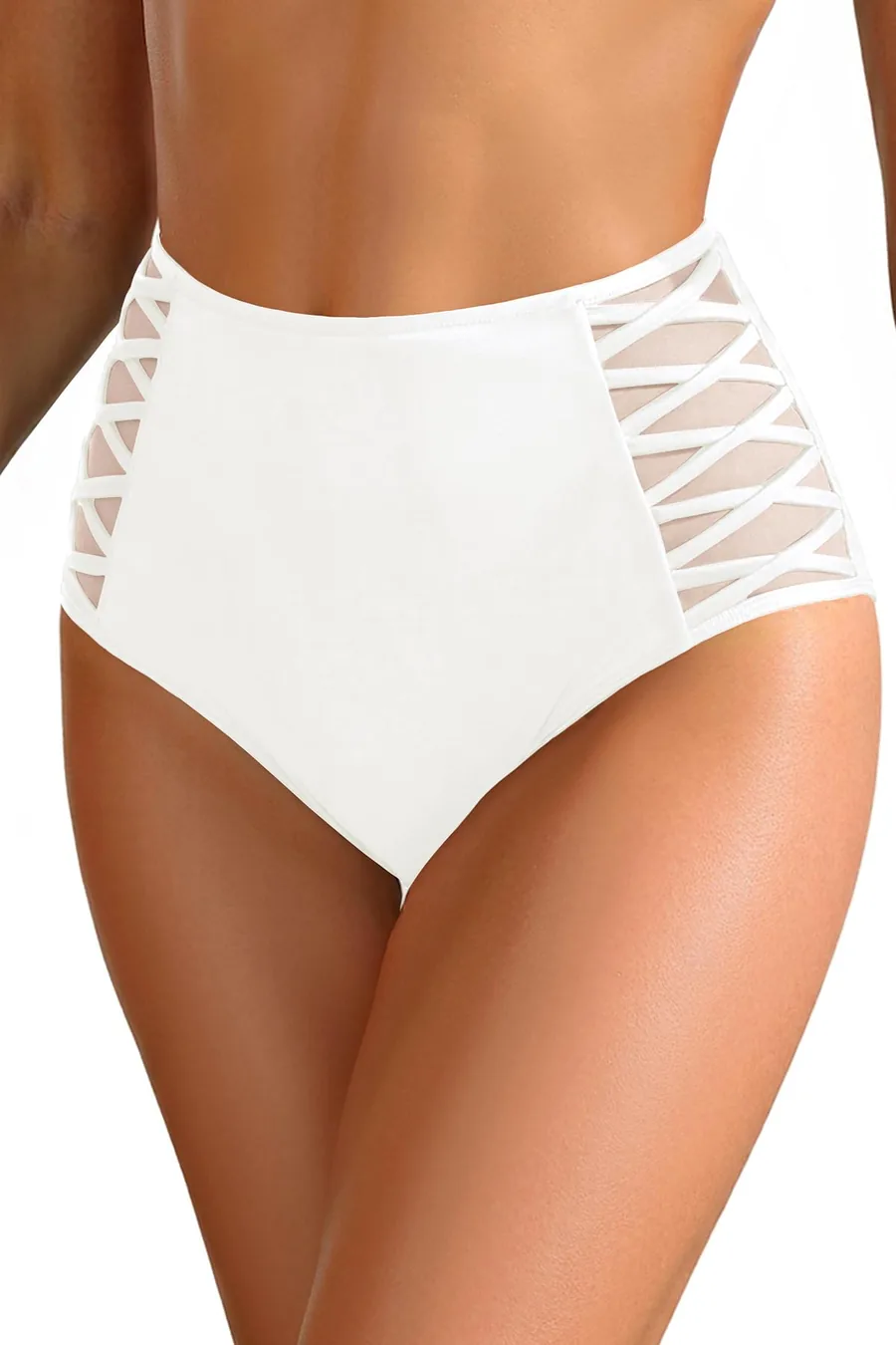 High-waisted tummy-control ruched bottom with full lining