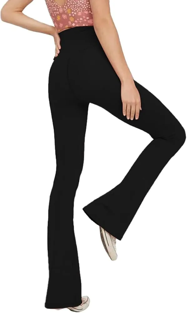Bootcut flare leg opening with clean double-stitch hem