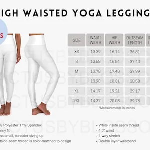 US EU Standard Women's Yoga Leggings Size Chart