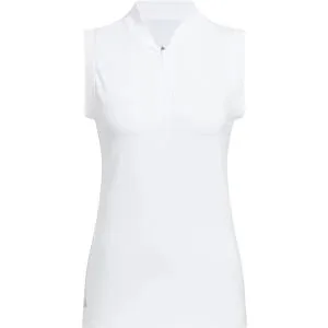Women's quarter zip stand collar performance golf polo top quick dry UV protection flat lay on white background