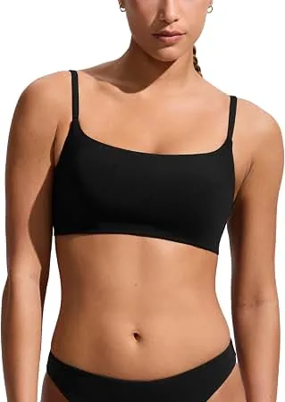 Scoop neckline top with wide elastic underbust band